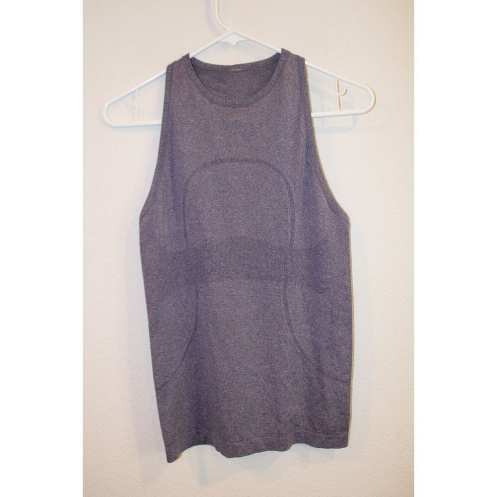 Lululemon size 6 dark plum purple gray crewneck racerback tank top